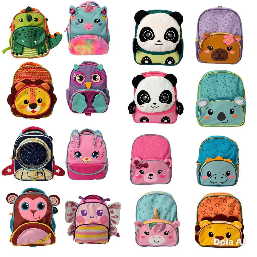 Mochila Escolar Passeio Infantil Personagens Divertidos Vários Modelos Animais
